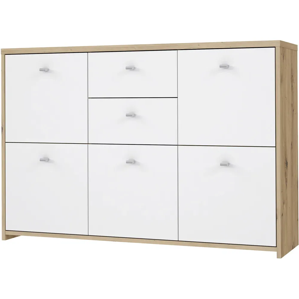 Florence Best 5 Door Storage Chest - White, Oak