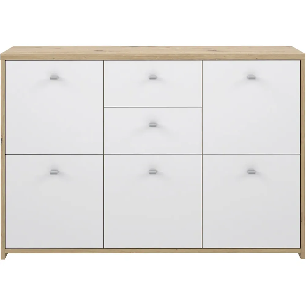 Florence Best 5 Door Storage Chest - White, Oak
