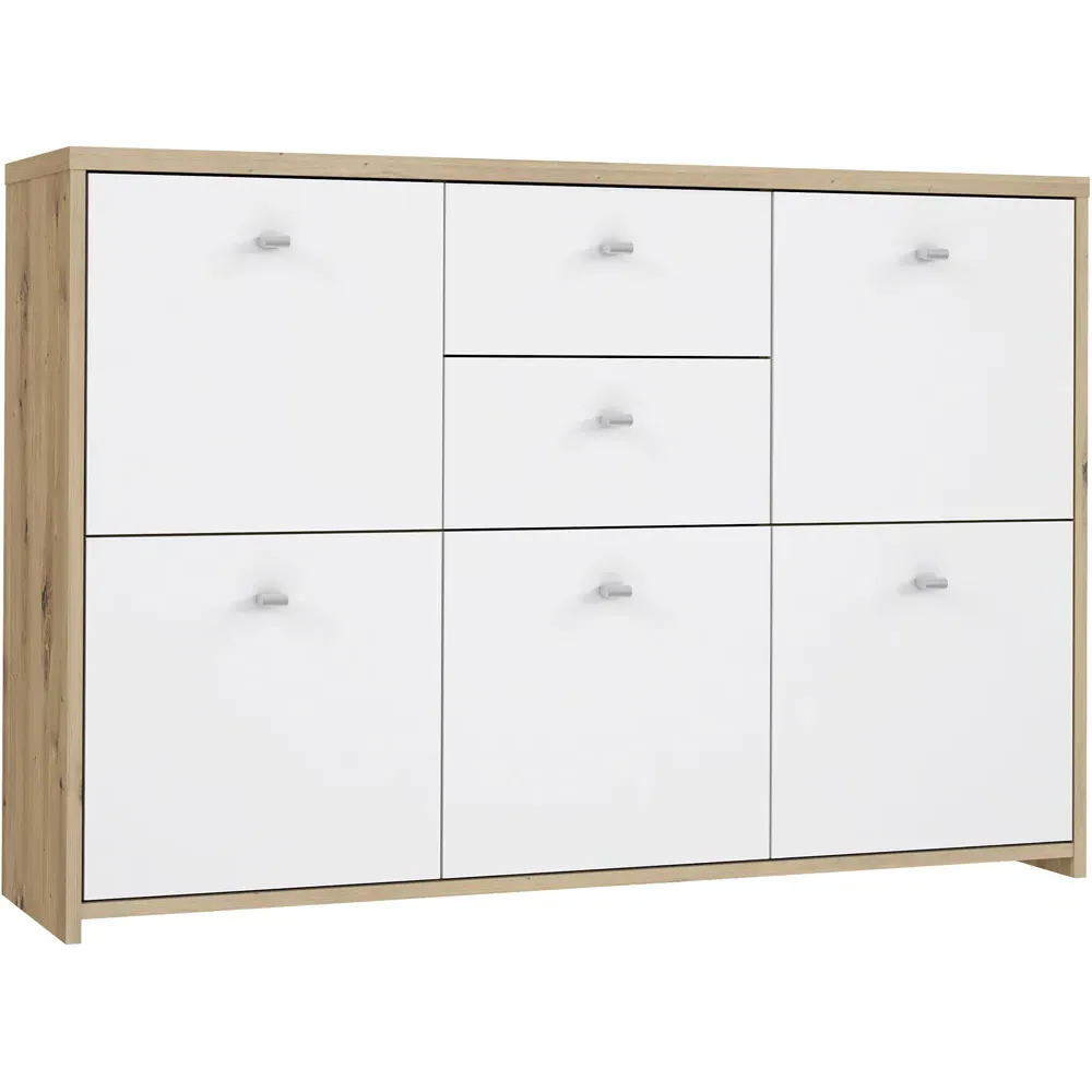 Florence Best 5 Door Storage Chest - White, Oak