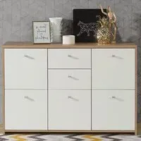 Florence Best 5 Door Storage Chest - White, Oak