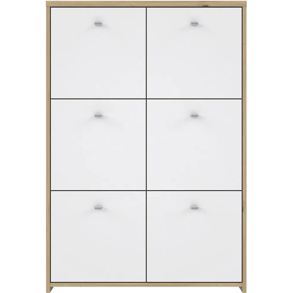 Florence Best 6 Door Storage Chest - White, Oak