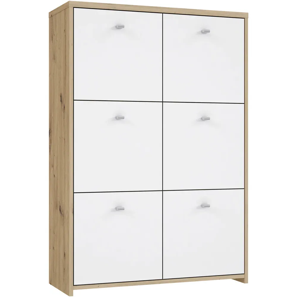 Florence Best 6 Door Storage Chest - White, Oak