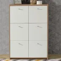 Florence Best 6 Door Storage Chest - White, Oak