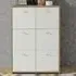 Florence Best 6 Door Storage Chest - White, Oak