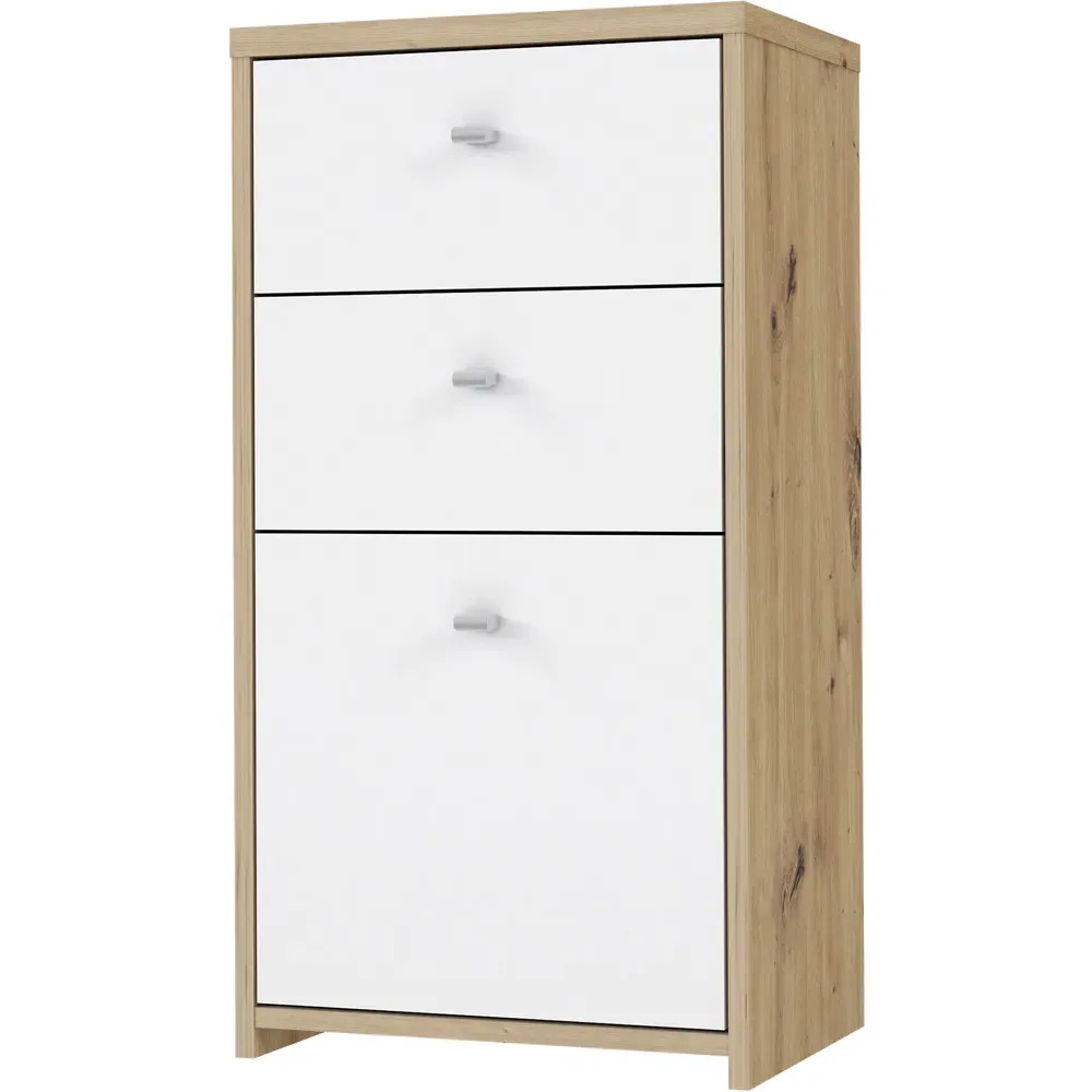 Florence Best Single Door Storage Chest - White, Oak