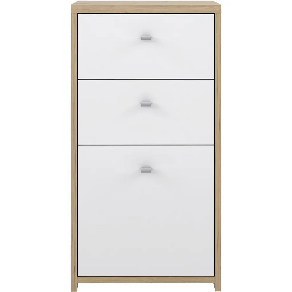 Florence Best Single Door Storage Chest - White, Oak