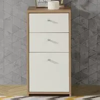 Florence Best Single Door Storage Chest - White, Oak