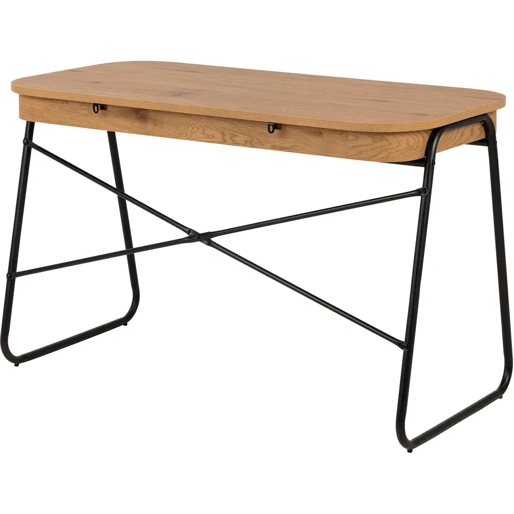 Florence Blueton 2 Drawer Office Desk - Black, Oak