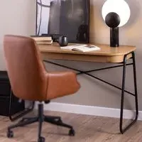 Florence Blueton 2 Drawer Office Desk - Black, Oak