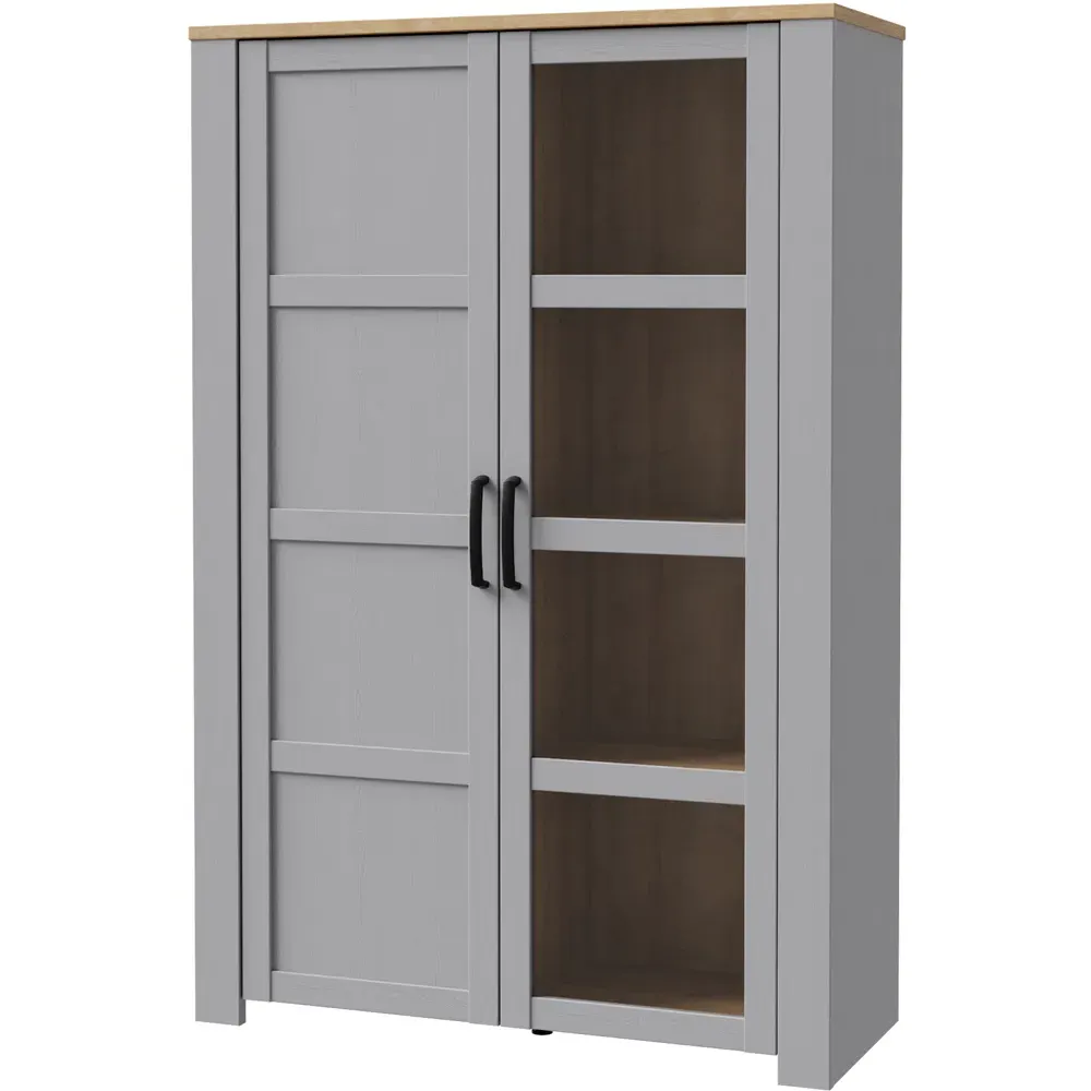 Florence Bohol 2 Door Display Cabinet - Grey, Oak