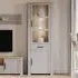 Florence Bohol 2 Door Display Cabinet with Drawer - Grey, Oak