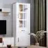 Florence Bohol 2 Door Display Cabinet with Drawer - White, Oak
