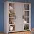 Florence Bohol 3 Door Large LED Display Cabinet - Grey, Oak