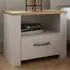 Florence Bohol Bedside Table - White, Riviera Oak