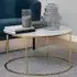 Florence Bolton Round Glass Coffee Table - White, Marble