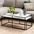Florence Bolton Torino Glass Coffee Table Set - White, Marble