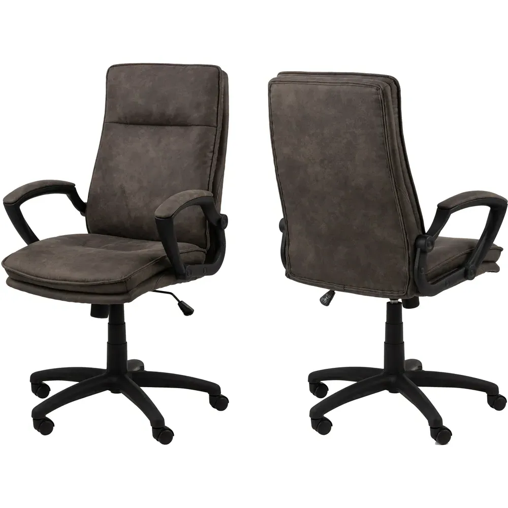 Florence Brad Swivel Chair with Armrests - Black