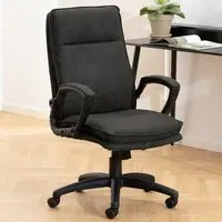 Florence Brad Swivel Chair with Armrests - Black