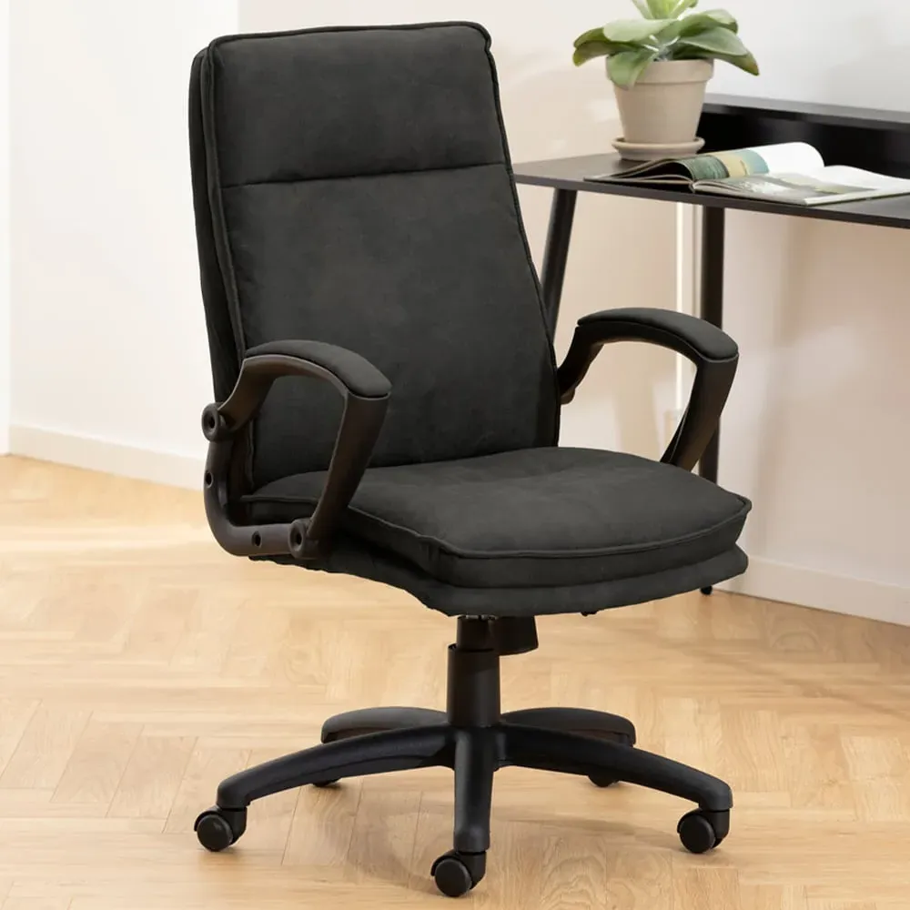 Florence Brad Swivel Chair with Armrests - Black image