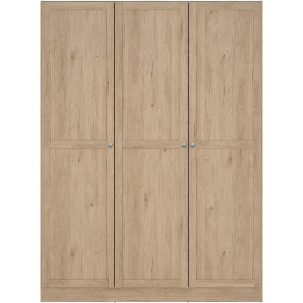 Florence Brande 3 Door Wardrobe - Brown, Oak