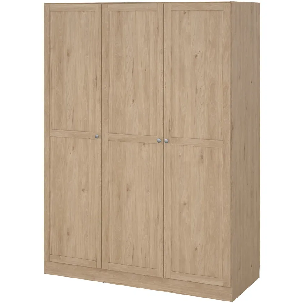 Florence Brande 3 Door Wardrobe - Brown, Oak