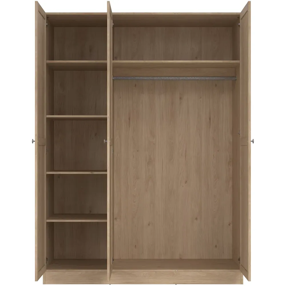 Florence Brande 3 Door Wardrobe - Brown, Oak