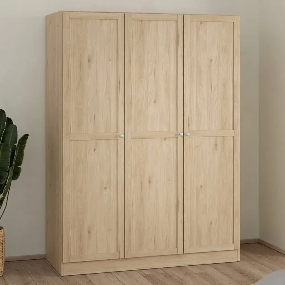 Florence Brande 3 Door Wardrobe - Brown, Oak