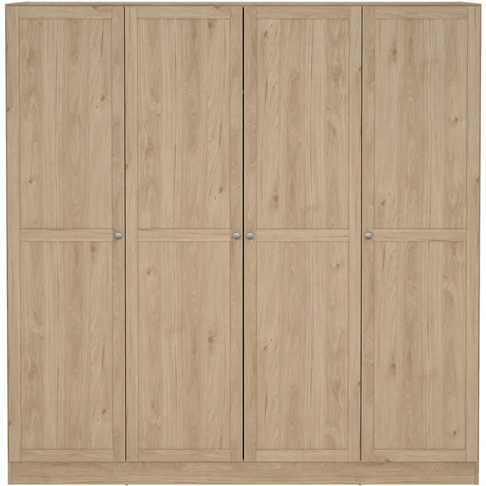 Florence Brande 4 Door Wardrobe - Brown, Oak