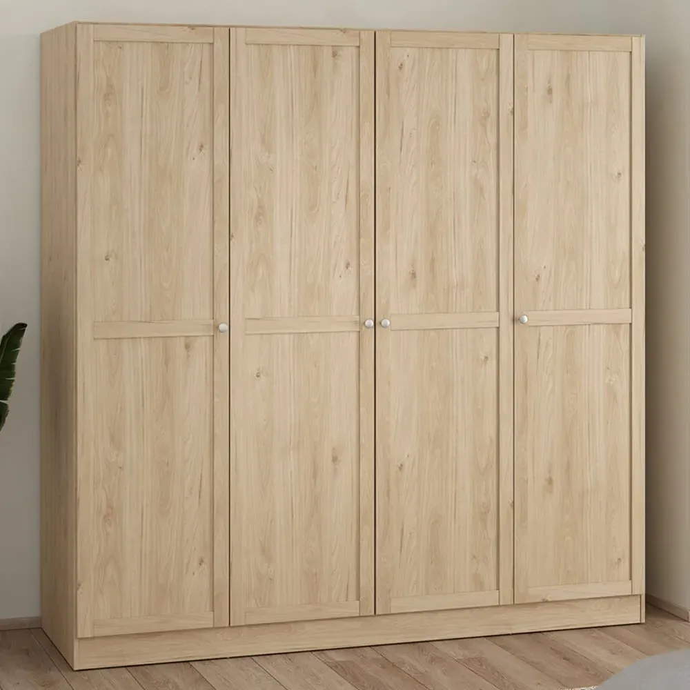 Florence Brande 4 Door Wardrobe - Brown, Oak