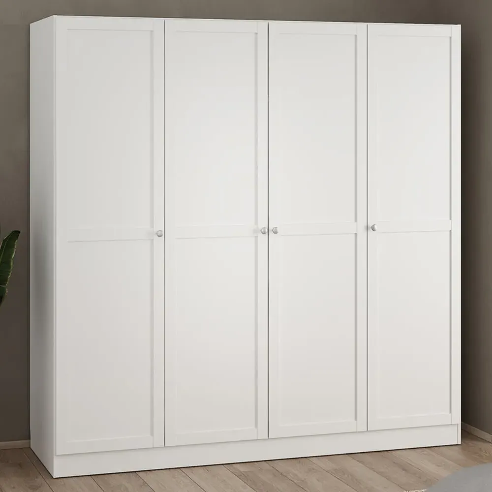 Florence Brande 4 Door Wardrobe - White