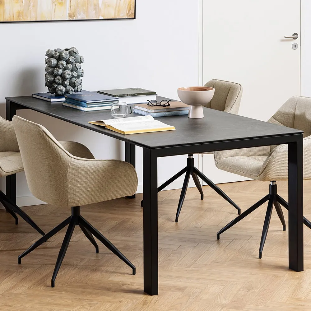 Florence Brentford 6 Seater Dining Table - Black