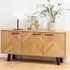 Florence Brighton 3 Door Herringbone Sideboard - Brown, Oak