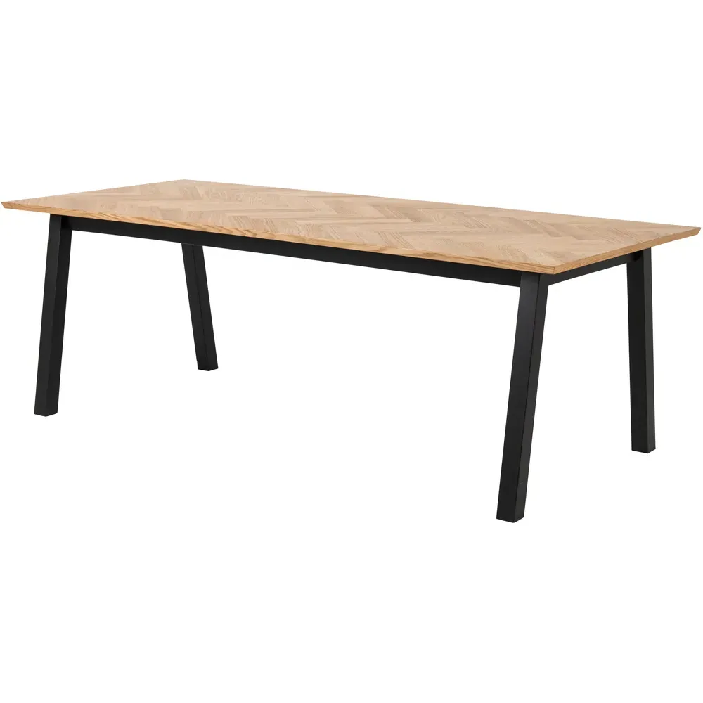 Florence Brighton 8 Seater Herringbone Dining Table - Brown, Oak