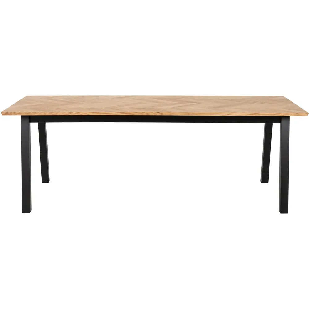 Florence Brighton 8 Seater Herringbone Dining Table - Brown, Oak