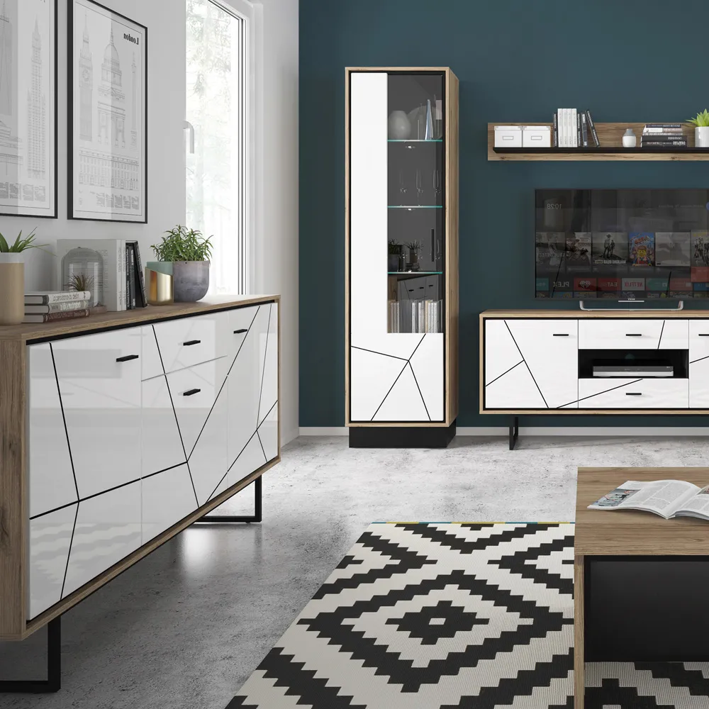 Florence Brolo Left Hand Display Cabinet - Walnut