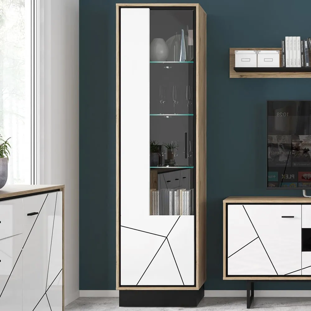 Florence Brolo Left Hand Display Cabinet - Walnut