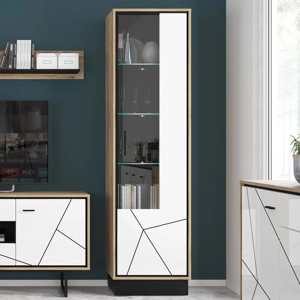 Florence Brolo Right Hand Display Cabinet - Walnut