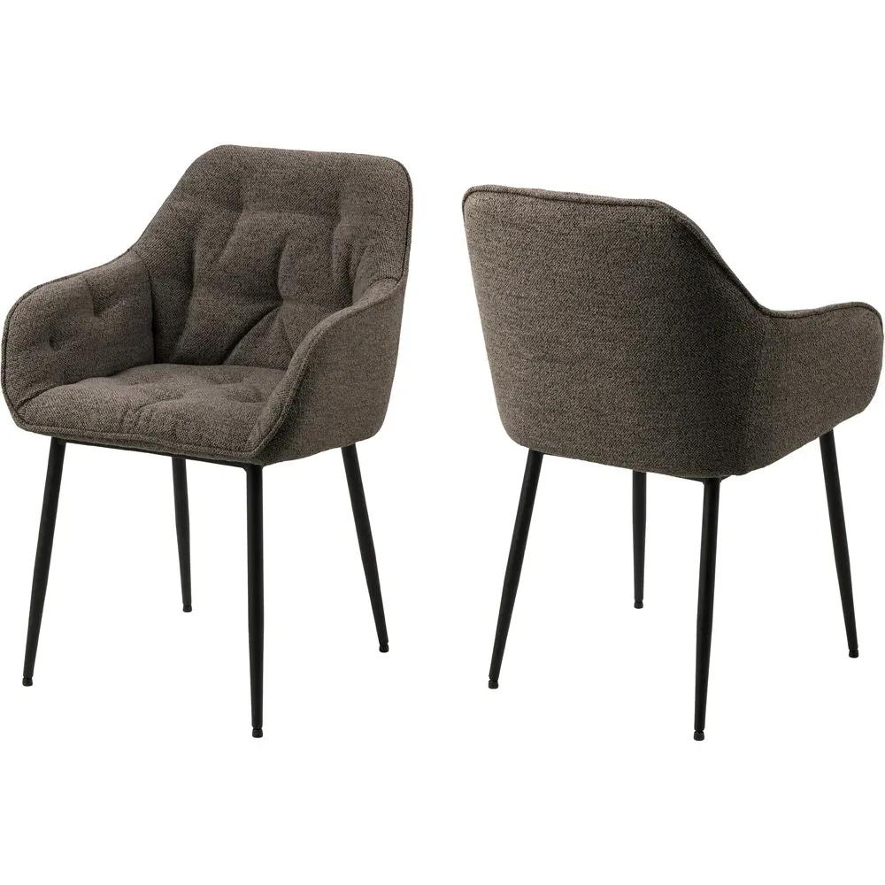 Florence Brooke Dining Chair with Armrests Set of 2 - Taupe