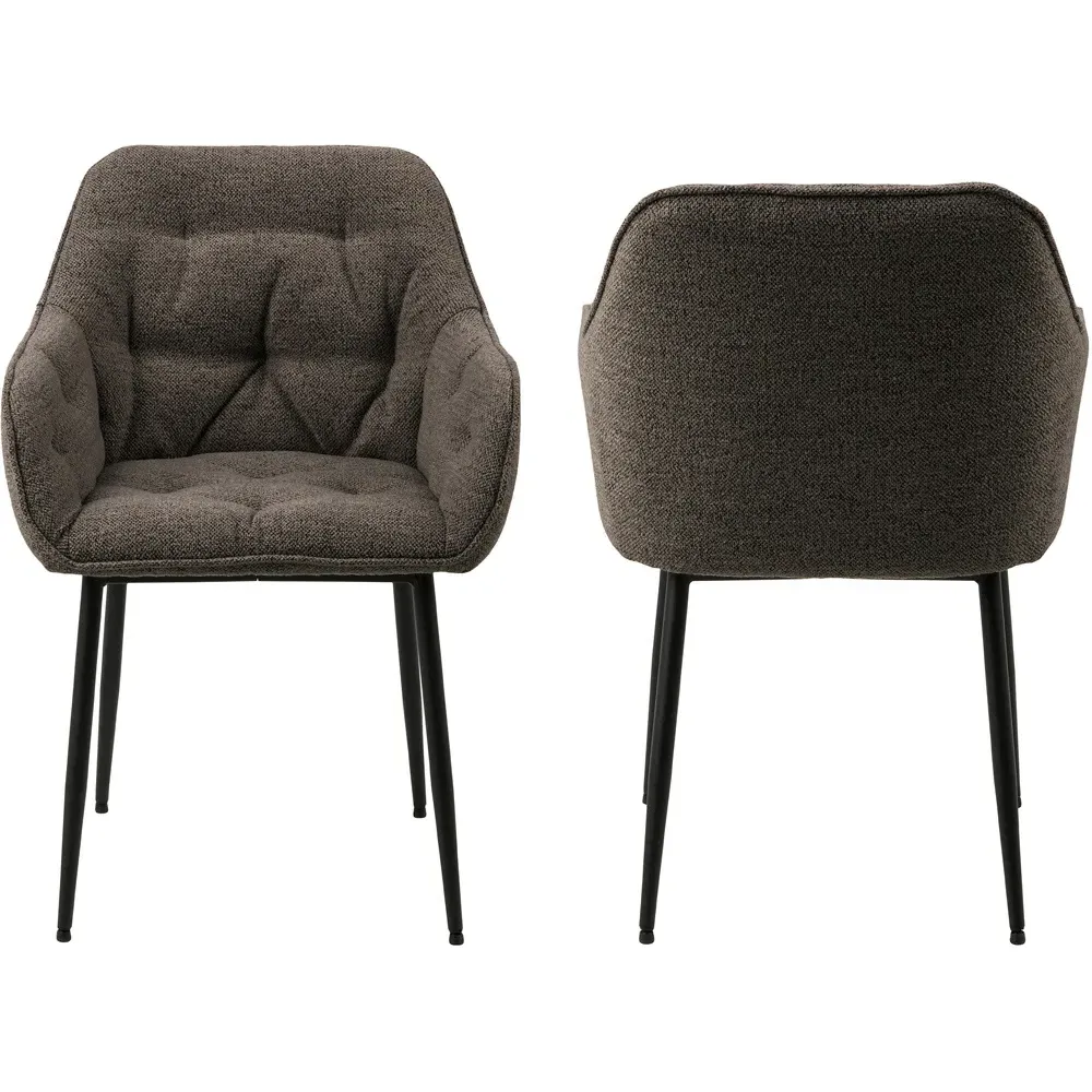 Florence Brooke Dining Chair with Armrests Set of 2 - Taupe