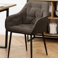 Florence Brooke Dining Chair with Armrests Set of 2 - Taupe