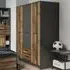Florence Brooklyn 3 Door Wardrobe with Drawers - Grey, Walnut