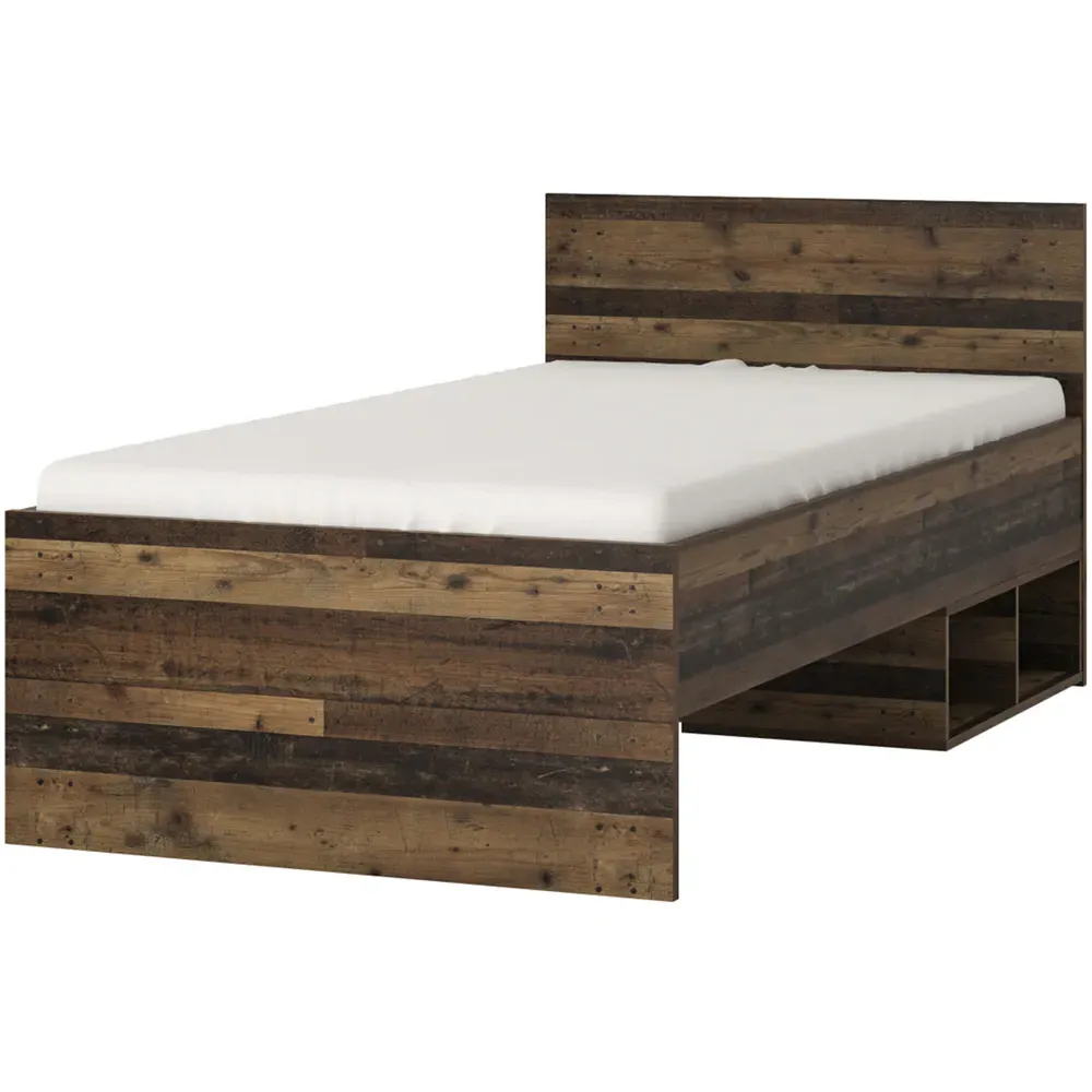 Florence Brooklyn Single Bed Frame with Storage - Brown, Walnut