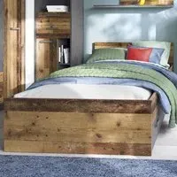 Florence Brooklyn Single Bed Frame with Storage - Brown, Walnut