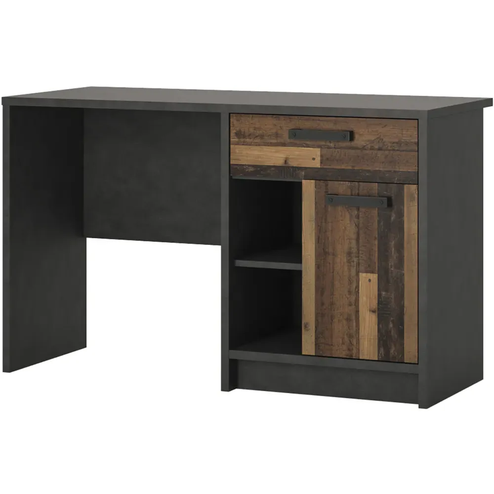 Florence Brooklyn Single Door Desk with Drawer - Grey, Walnut