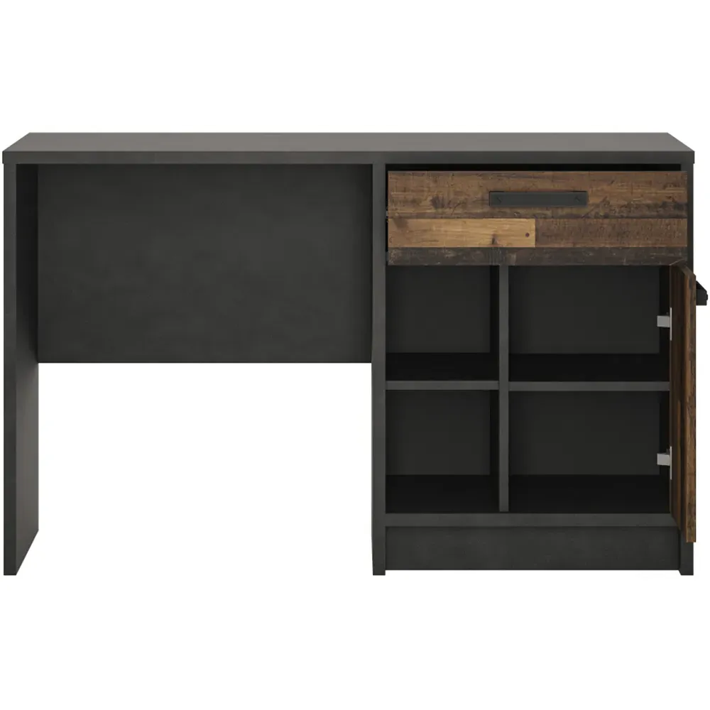 Florence Brooklyn Single Door Desk with Drawer - Grey, Walnut