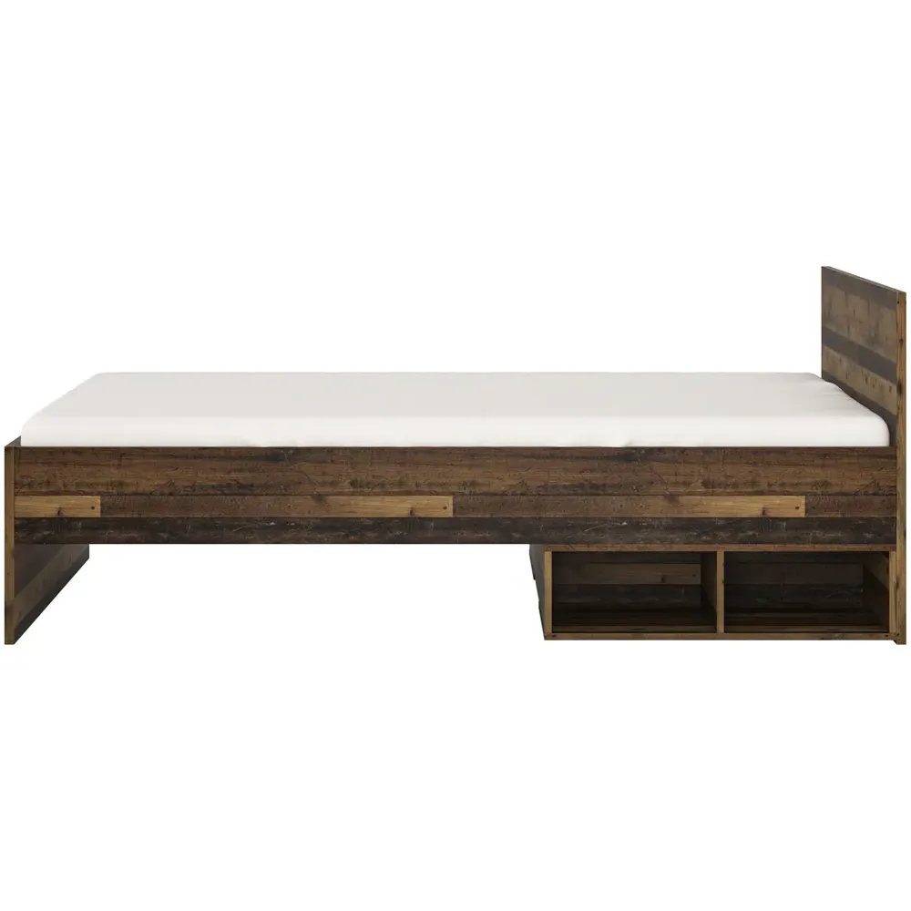 Florence Brooklyn Small Double Bed Frame with Storage - Brown, Walnut