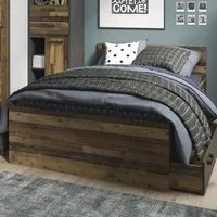 Florence Brooklyn Small Double Bed Frame with Storage - Brown, Walnut