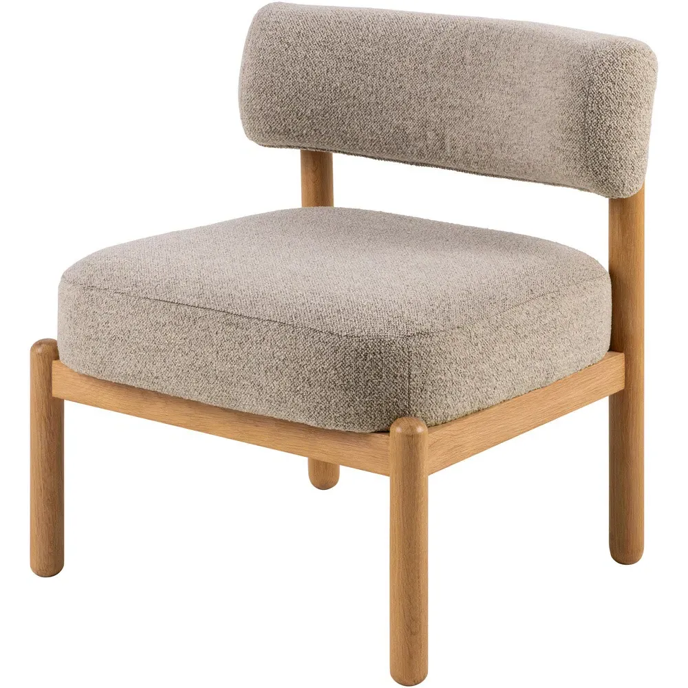 Florence Burley Lounge Chair - Beige, Oak