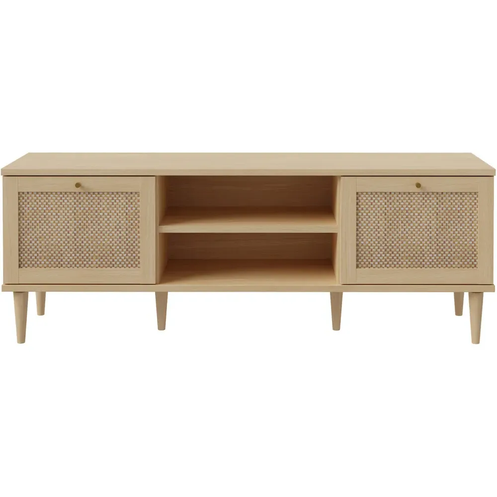 Florence Calasetta 2 Door TV Unit - Light Oak, Rattan
