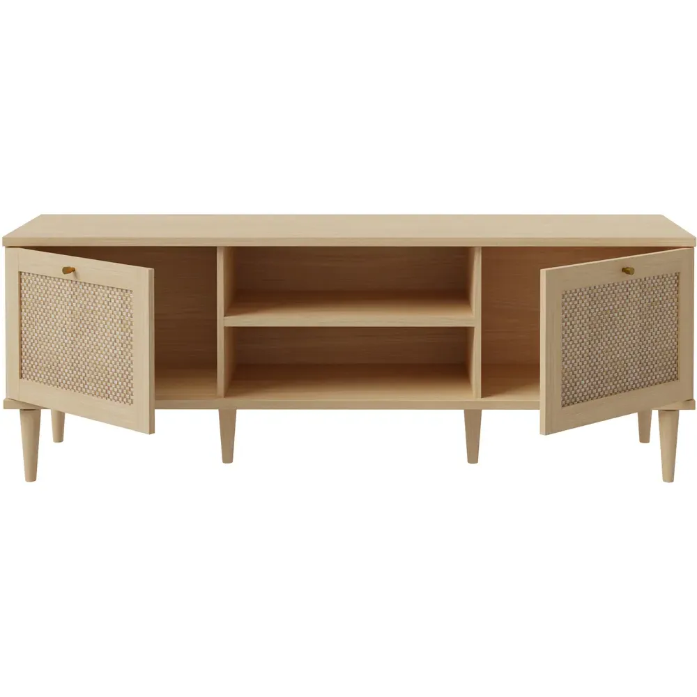 Florence Calasetta 2 Door TV Unit - Light Oak, Rattan